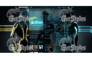 Tron Legacy тема для контакта