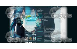 animegirlhoodiebluehaircl тема для контакта