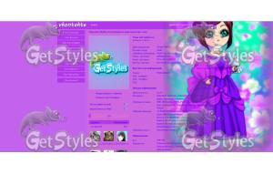 Фиоллетовая Анимешка тема для контакта