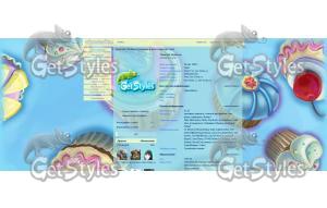 kservin cupcakes blue тема для контакта