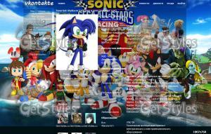 Sonic  SEGA All Stars Rac тема для контакта