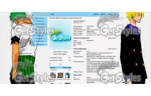 One_piece XD тема для контакта