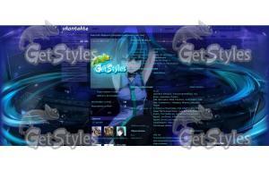 hatsune miku 1440x900 тема для контакта