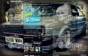 VW Golf тема для контакта