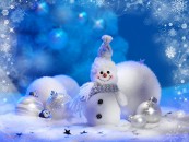 весёлый  снеговик  и  шар